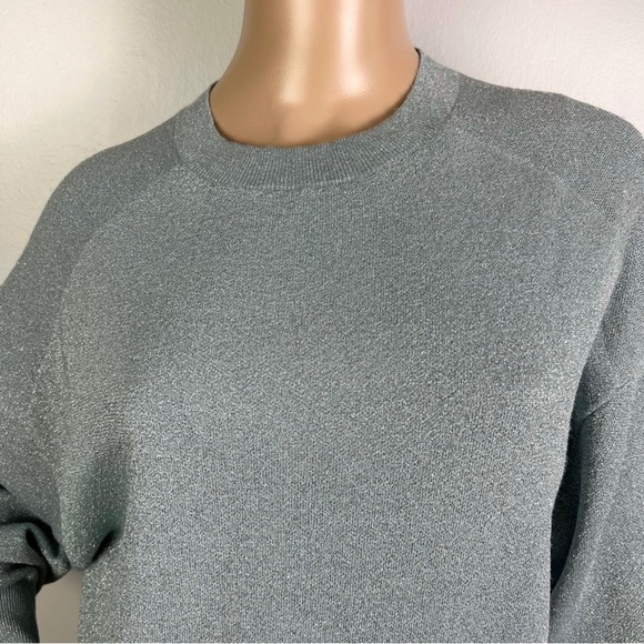 REBECCA TAYLOR BLUE METALLIC SWEATER - Picture 4 of 10